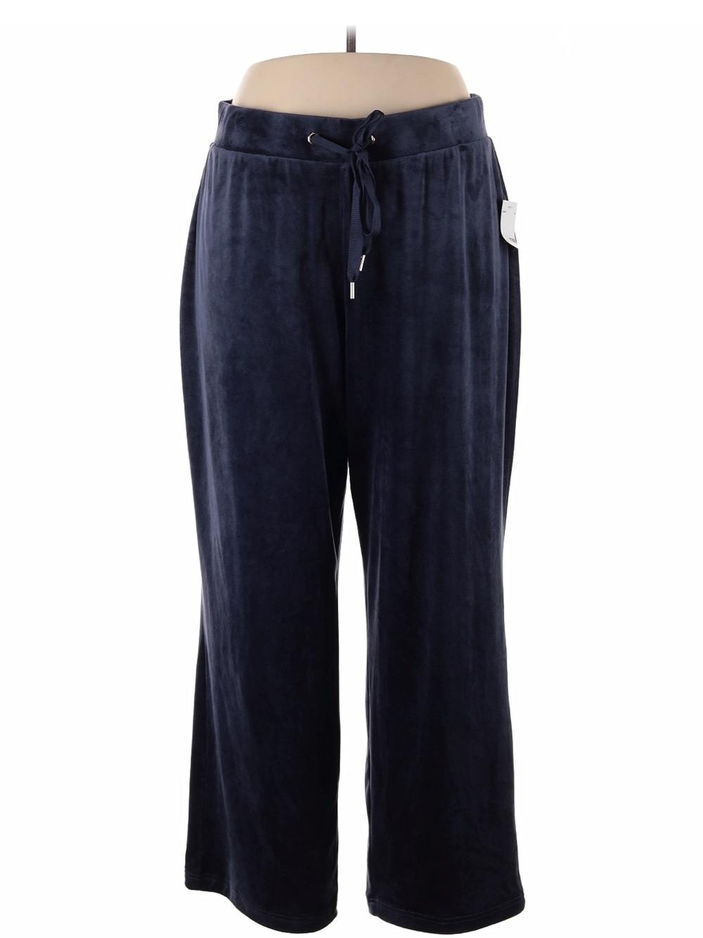 Magaschoni Navy Velour Wide-Leg Lounge Pants